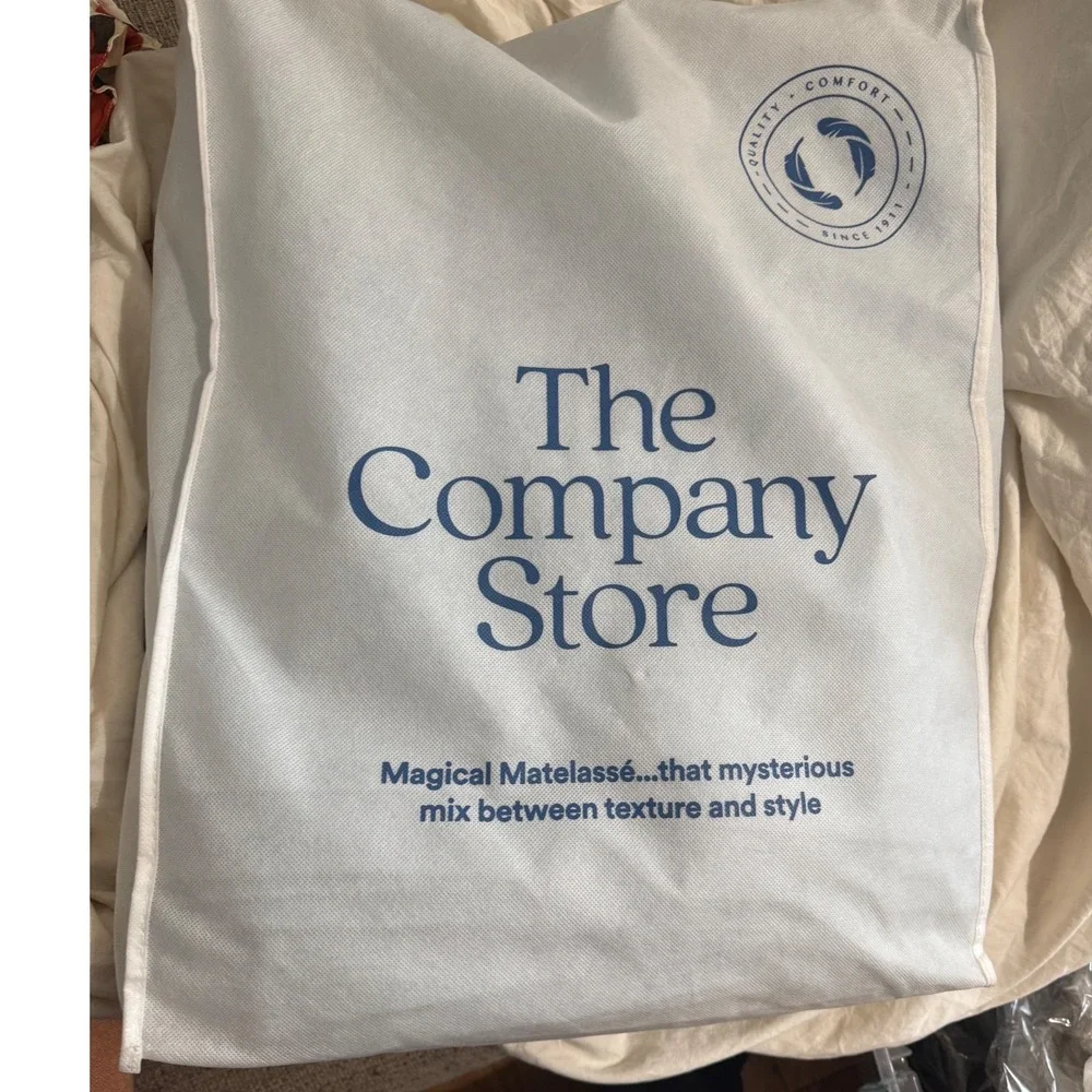 The Company Store Putnam Matelasse Coverlet King Dusty Blue New Cotton Bedding